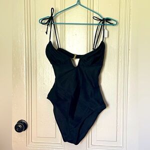 For Love and Lemons shoulder tie swimsuit. Size Large